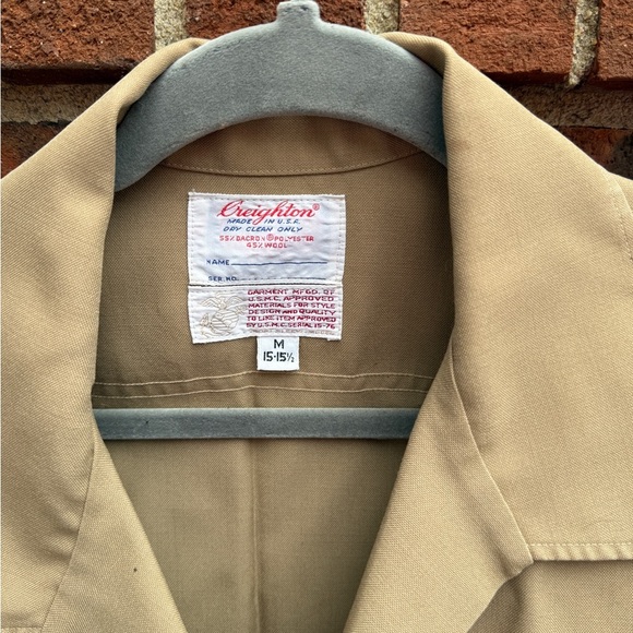 USMC E7 Service Charlie Short Khaki Sleeved Button Up Shirt 15-15 1/2 - Picture 7 of 8